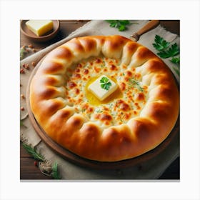 Georgian Khachapuri With Butter And Herbs Canvas Print