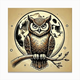 Tattoo Owl 1 Canvas Print