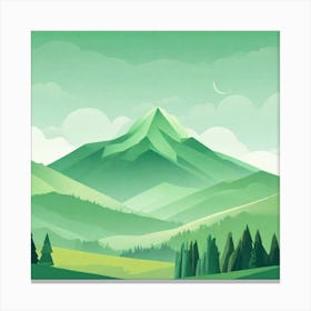 Misty mountains background in green tone 174 Canvas Print