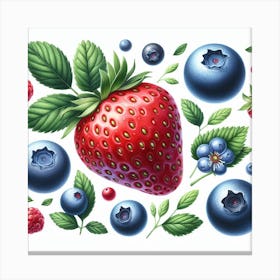 Strawberry and Blueberry 1 Canvas Print