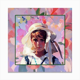 Girl In A White Hat Canvas Print