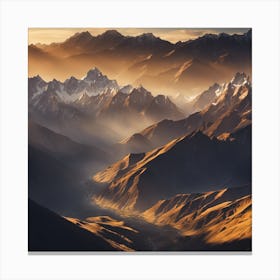 Sunrise In The Mountains Canvas Print