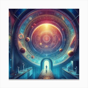 Spaceships And Planets 4 Canvas Print