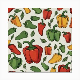 Peppers Seamless Pattern Vector Canvas Print