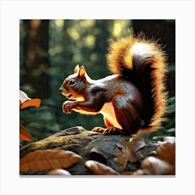 Squirrel In The Forest 27 Canvas Print