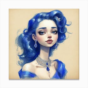 Blue Haired Girl 1 Canvas Print