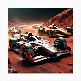 Race Cars On The Red Dirt Canvas Print