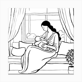 Mother Breastfeeding Baby Canvas Print