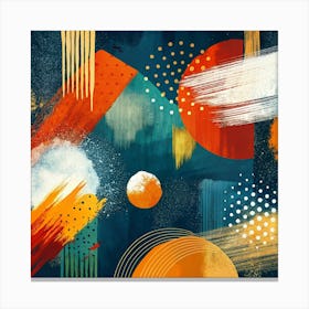 Abstract Painting in Sunset Glow Palette Canvas Print