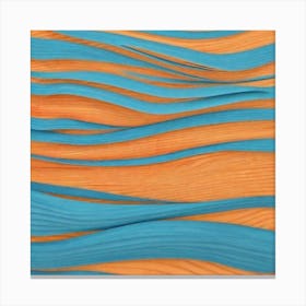 Blue And Orange Wavy Lines Canvas Print
