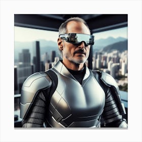 Futuristic Man In Futuristic Suit 55 Canvas Print