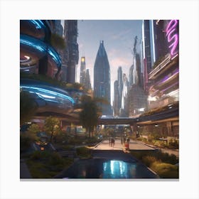 Futuristic City 230 Canvas Print