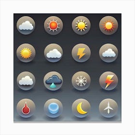 Weather Icons Illustration 1 Canvas Print