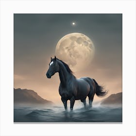 Horse In The Water Canvas Print