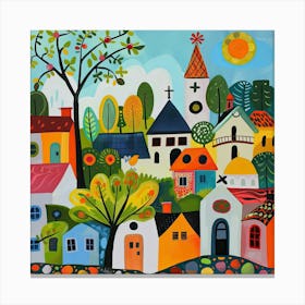 Kids Travel Illustration Warsaw 4 Canvas Print