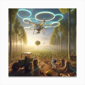 Drones In The Forest 1 Canvas Print
