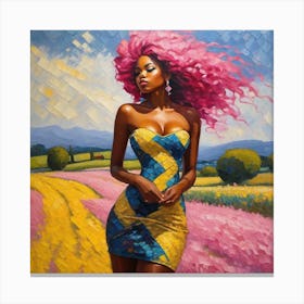 Woman With Pink Hair 1 Canvas Print