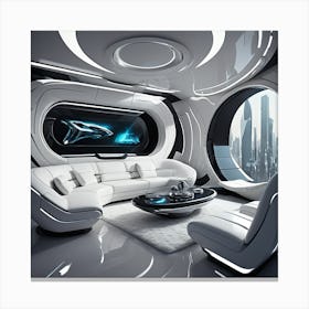 Futuristic Living Room Canvas Print