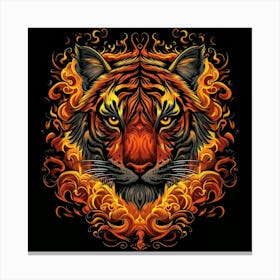 Tiger On Fire 1 Canvas Print