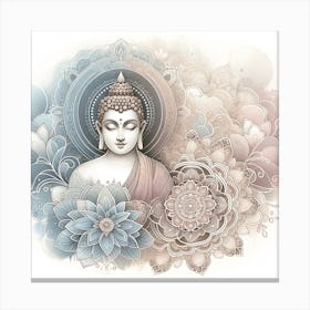 Buddha And Flowers Canvas Print