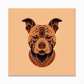 Minimalism, Staffordshire bull terrier head 3 Canvas Print