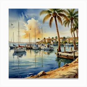 Marina At Sunset Canvas Print