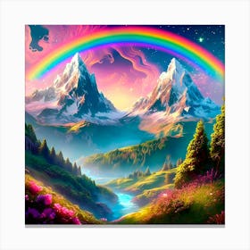 Rainbow Over Mountains 1 Canvas Print