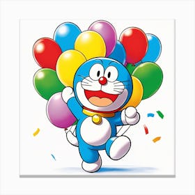 Doraemon Stickers Canvas Print
