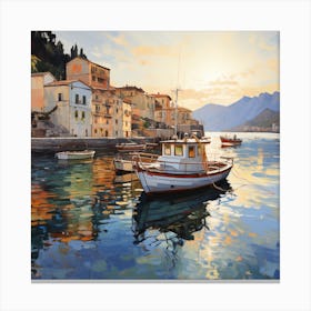 Boats In The Harbor Canvas Print