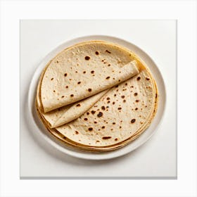 Mexican Tortilla Isolated On White Background 4020307435 Canvas Print