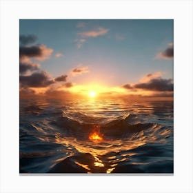 Sunset In The Ocean Canvas Print