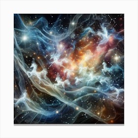 Nebula, Stargazer's Dreams: Constellations Reimagined in Woven Light 1 Canvas Print