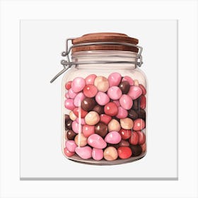 Glass Jar With Candy Canvas Print