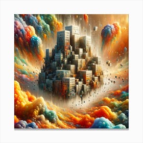 Colorful city Canvas Print