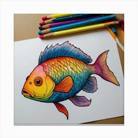Fish Coloring Page 1 Canvas Print