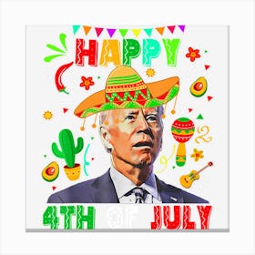 Hot Trend Funny Joe Biden Happy 4th Of July Surprise Canvas Print