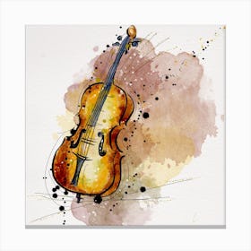 Watercolor Cello Canvas Print