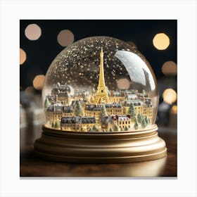 Paris Snow Globe Canvas Print