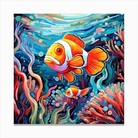Clown Fish In The Sea Canvas Print