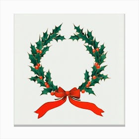 Holly Wreath Canvas Print