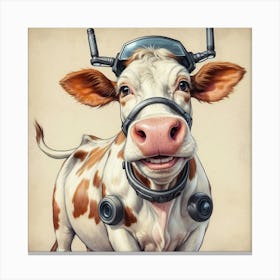 Cow With Goggles Canvas Print