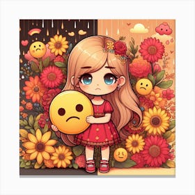 Emoji Girl 3 Canvas Print
