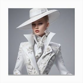 White Dress And Hat 1 Canvas Print