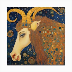 Capricorn Goat's Head Canvas Print