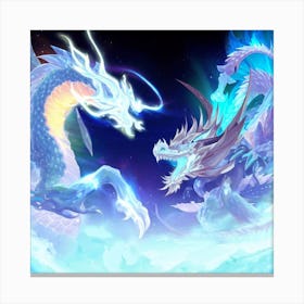 Two Dragons Fighting 18 Canvas Print