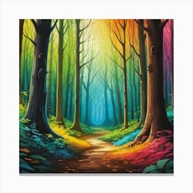 Rainbow Forest Canvas Print