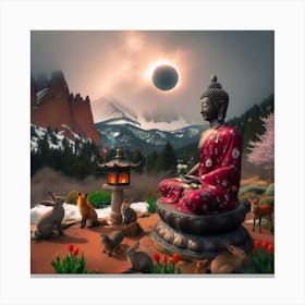 Buddha Eclipse Canvas Print