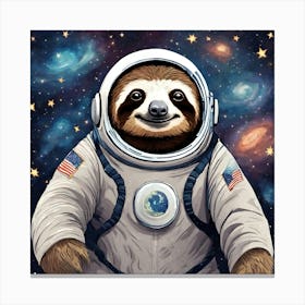 Astronaut Sloth Canvas Print