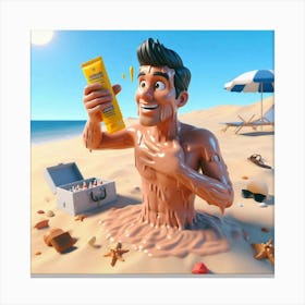 Man On The Beach Canvas Print