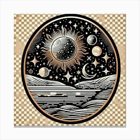 Sun And Moon In The Sky Canvas Print